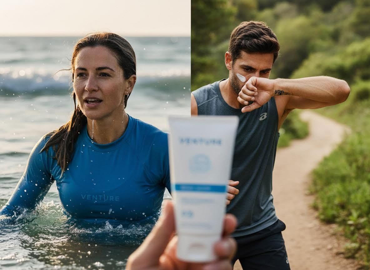 Venture sunscreen protecting active individuals