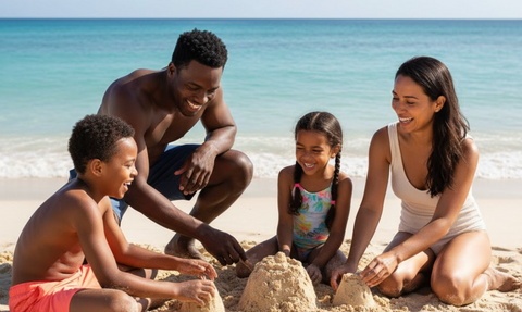 family applying non toxic sunscreen mineral sunscreen