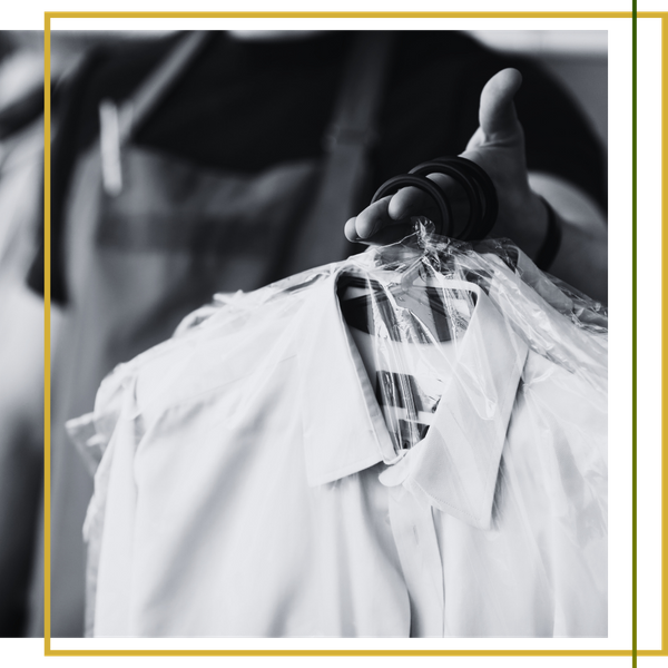 worker handing over dry cleaning worker handing over dry cleaning
