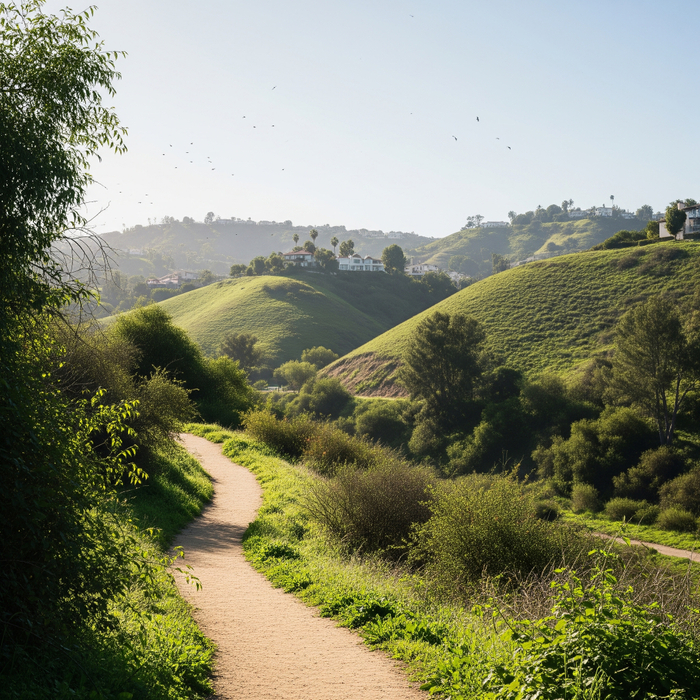 A view of the natural landscape and green hills of the Arroyo Seco in Highland Park. Highland Park4.jpeg