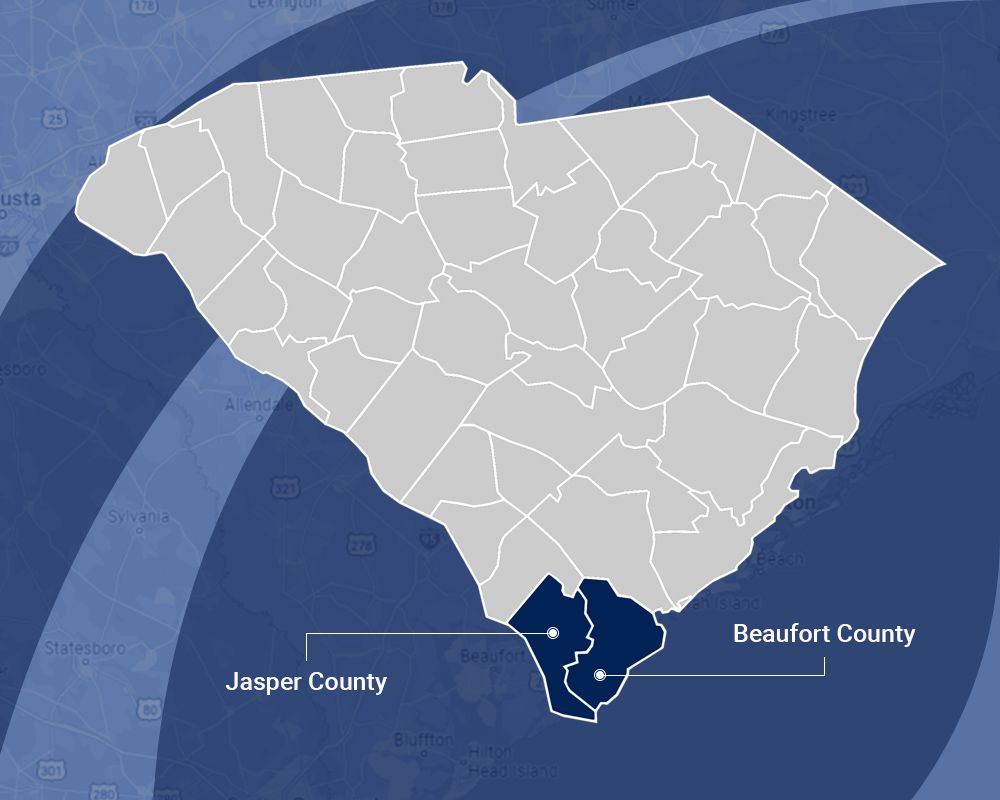 map of South Carolina Counties