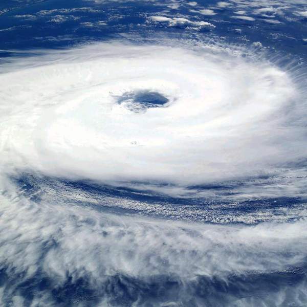 An aerial view of a hurricane