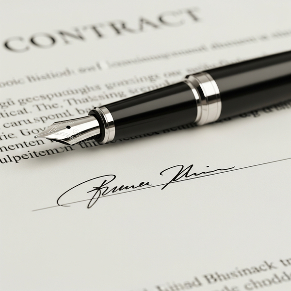 A signed business contract with a fountain pen, representing a legally sound business agreement. blog 1 1.jpeg