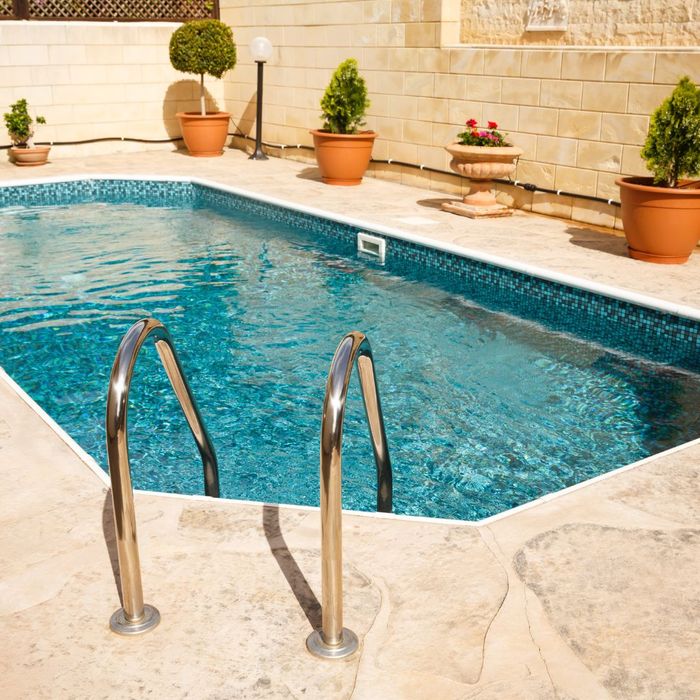 remodeled pool with new handrail