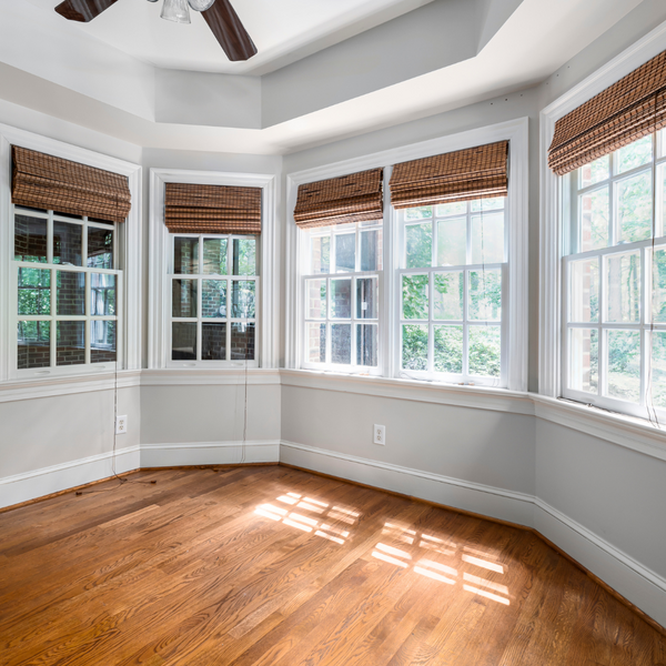 Various windows with blinds