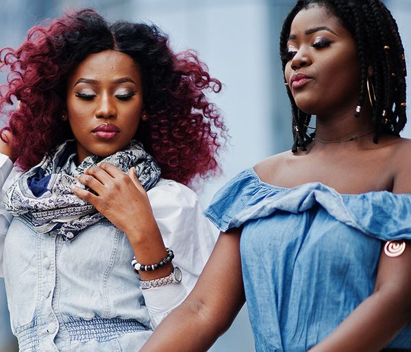 Image of two women with beautiful hair