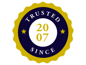 Trusted since 2007 trust badge