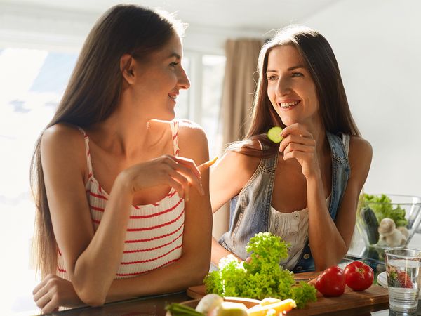 Women eating a healthy snack
