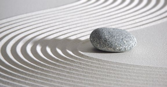 zen stillness and wellness with sand and stone garden