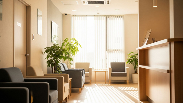 warm and inviting reception area of a modern medical clinic