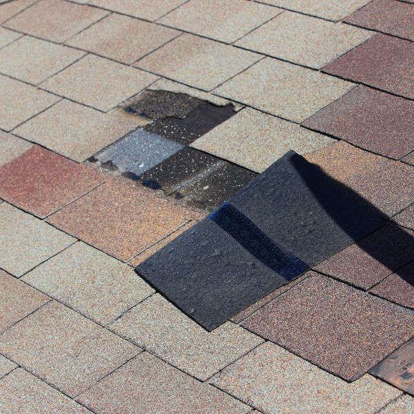 missing shingles after storm