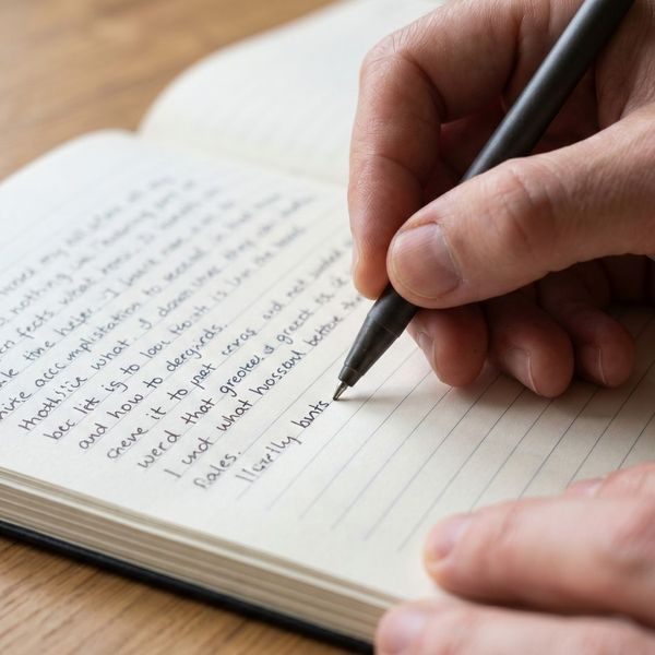 A person writing in their journal.