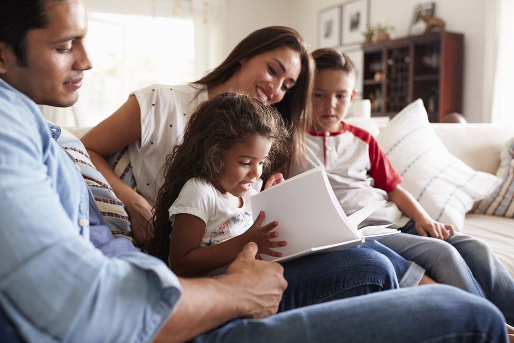 happy family living room