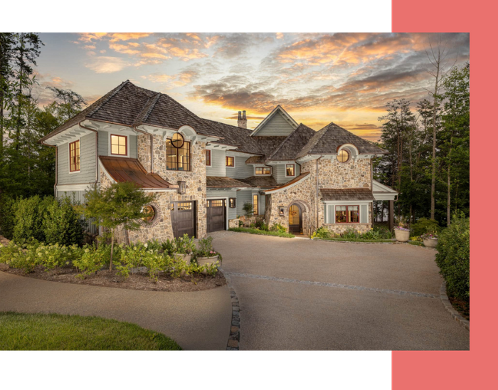 exterior of home at sunset