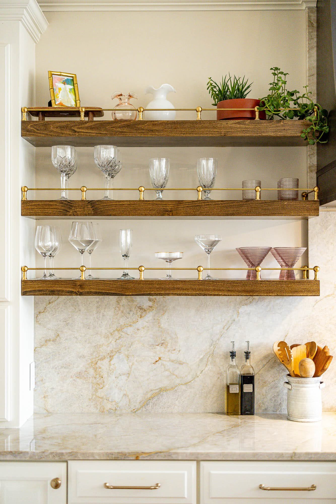 barware on a shelf 