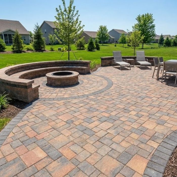 clean and neat paver patio