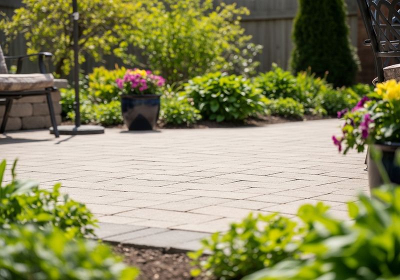 Brick Patio with Garden