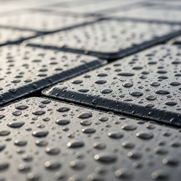water beading on the surface of professionally sealed pavers