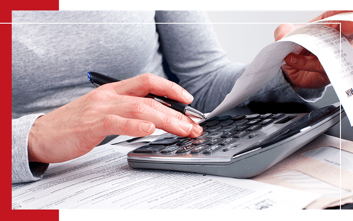 image of a woman looking at finances
