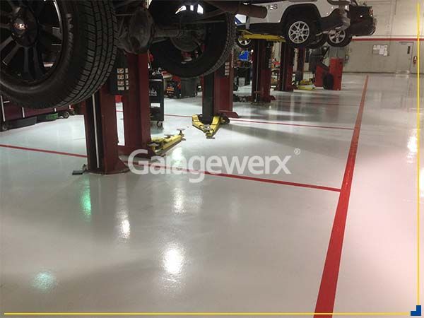 A commercial building's new flooring by Garagewerx