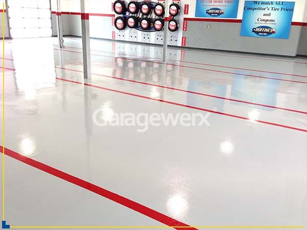 A commercial building's new flooring by Garagewerx