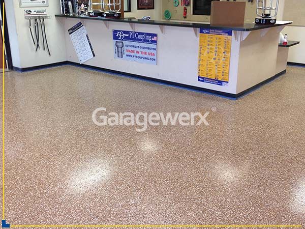 A commercial building's new flooring by Garagewerx