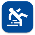 Slipping man icon