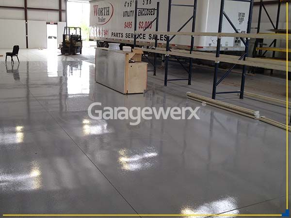 A commercial building's new flooring by Garagewerx