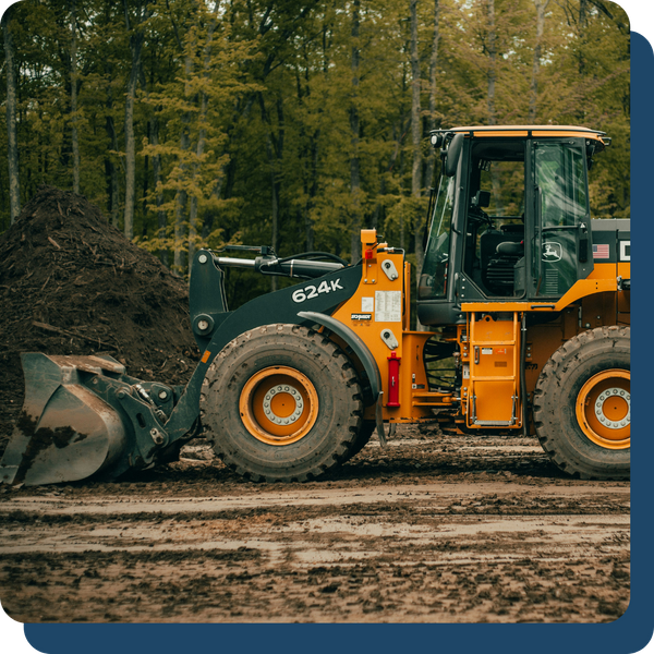 excavator moving soil