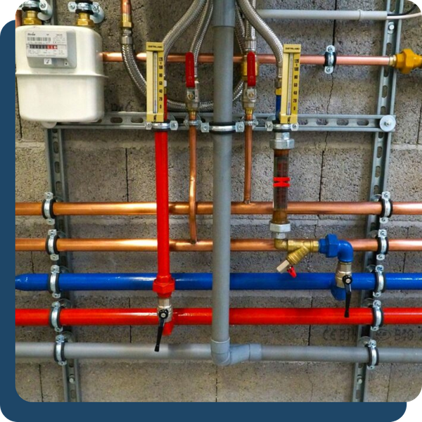 wall of plumbing