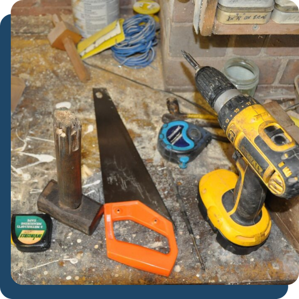 handyman tools laid out