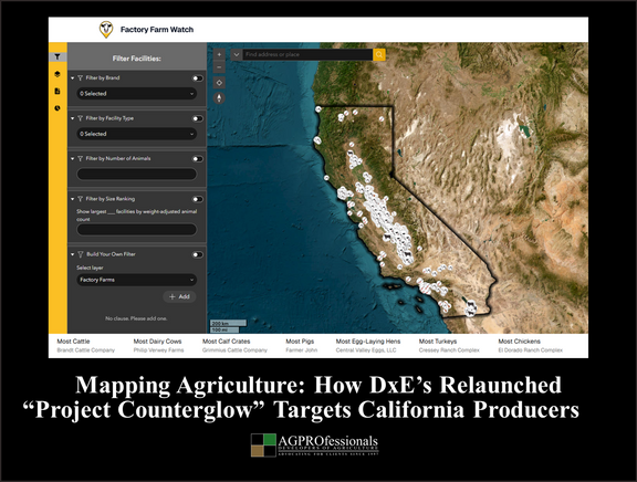 The animal rights group Direct Action Everywhere (DxE) has renewed its controversial mapping project, this time focusing on California agriculture through its “Factory Farm Watch” platform. DxE’s current California map builds on its earlier Project Counterglow map and database, which compiled and published the locations of tens of thousands of farms, ranches, and animal-related facilities across the United States. That project explicitly aimed to help activists “communicate, collaborate, and network” more effectively in pursuit of animal liberation goals. The relaunch follows the same approach, but now with increased accuracy. The California-focused platform maps over 1,300 livestock operations, linking them to brands, emissions estimates, and activist-created narratives about animal care and environmental impact. DxE-aligned media openly states the purpose behind these mapping efforts: to support “coordinated activism” and put more pressure on the livestock industry. California Agriculture mapped by animal rights groups
