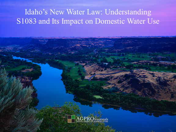 Idaho's New Water Law: Understanding S 1083 and Its Impact on Domestic Water Use