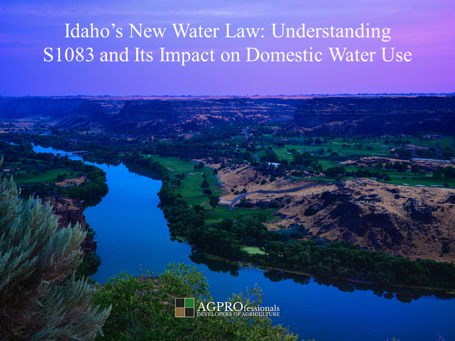 Idaho's New Water Law: Understanding S 1083 and Its Impact on Domestic Water Use