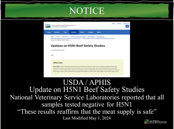 Notice - USDA APHIS Beef Negative for H5N1 - Beef Supply is Safe.png