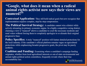 Rutinel has not disavowed his statements or activities; instead, he calls them views and says they are now “nuanced.” This sure looks like an attempt to gaslight intelligent voters into believing that his activities, less than 18 months ago, are representative of youthful views. From “Animal Liberation” to “Nuanced”- What Does That Mean Coming from an Animal Rights Ideological Activist?
