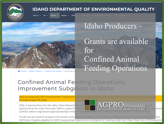 Grant funding for CAFOs available in Idaho