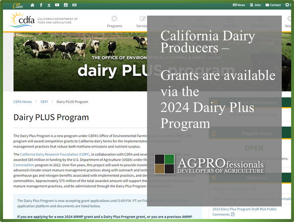 California Dairy Plus Grant Program 