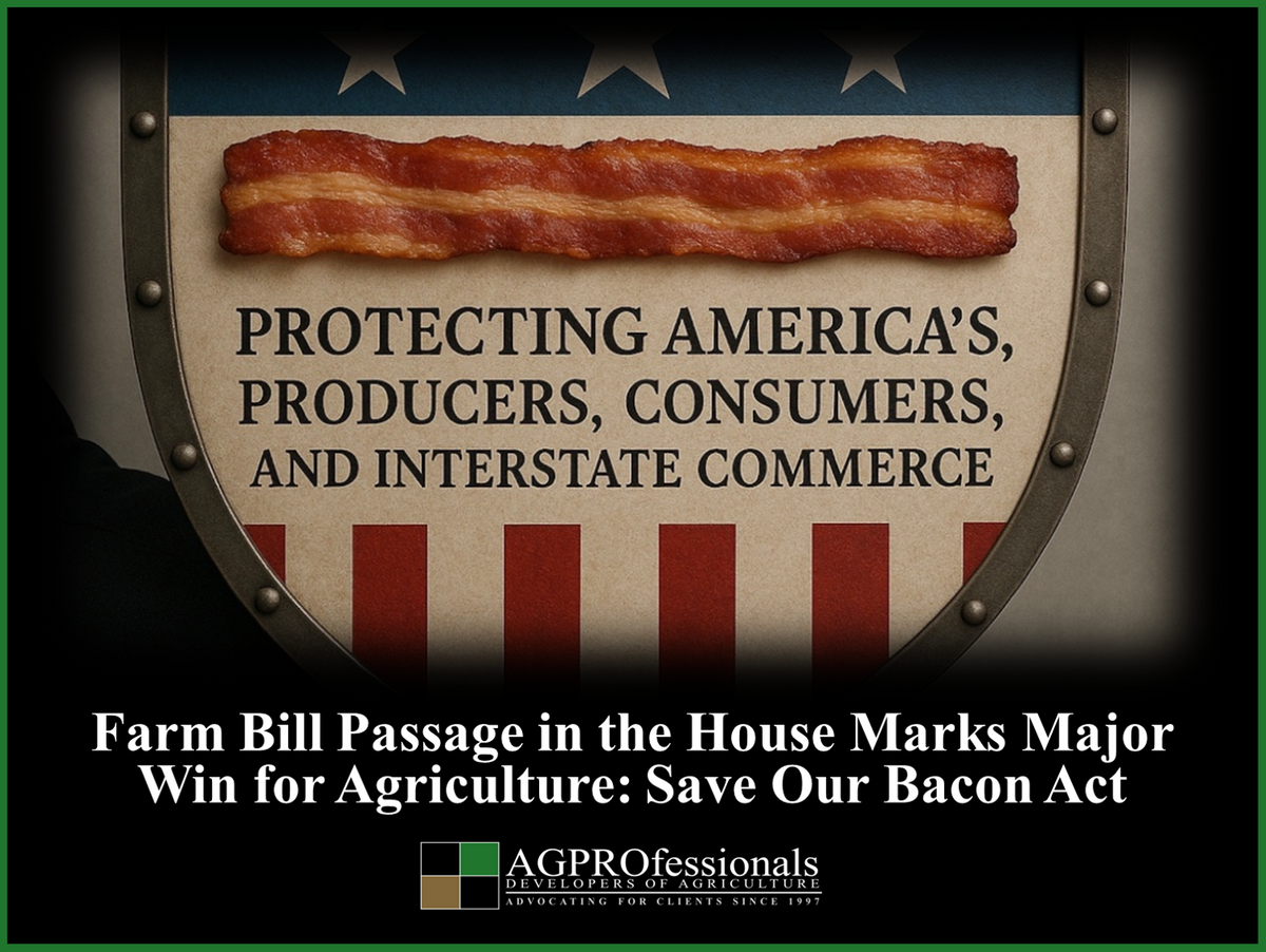 Farm Bill Passage in the House Marks Major Win for Agriculture - Save Our Bacon Act