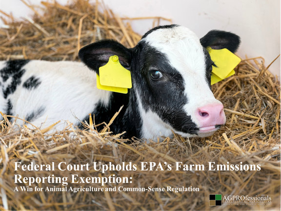EPA farm emissions exemption, CERCLA EPCRA livestock reporting, manure emissions reporting rule, property rights agriculture, FARM Act 2018, animal waste emissions law, U.S. District Court agriculture ruling, livestock regulatory relief, EPA 2019