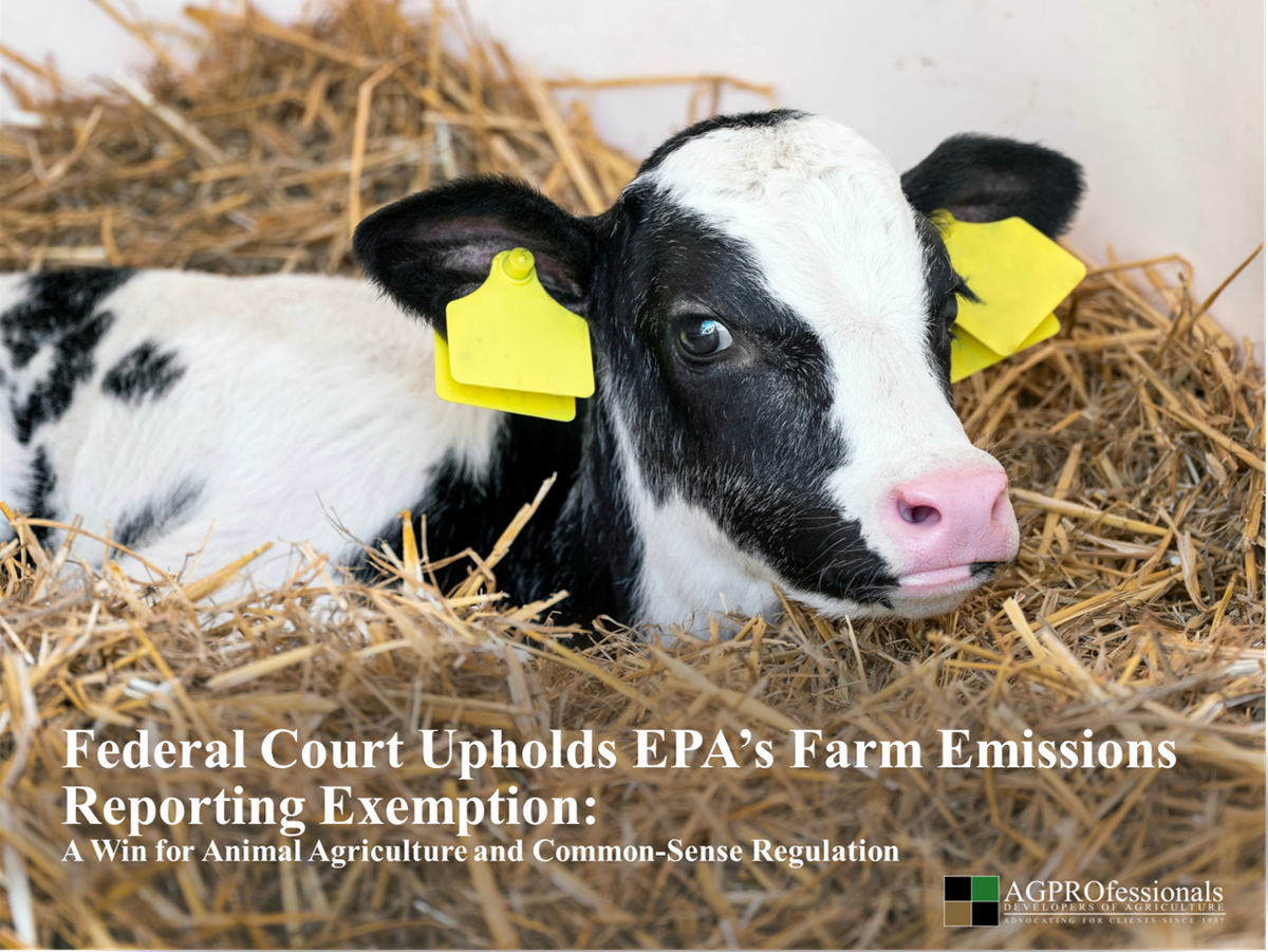 EPA farm emissions exemption, CERCLA EPCRA livestock reporting, manure emissions reporting rule, property rights agriculture, FARM Act 2018, animal waste emissions law, U.S. District Court agriculture ruling, livestock regulatory relief, EPA 2019