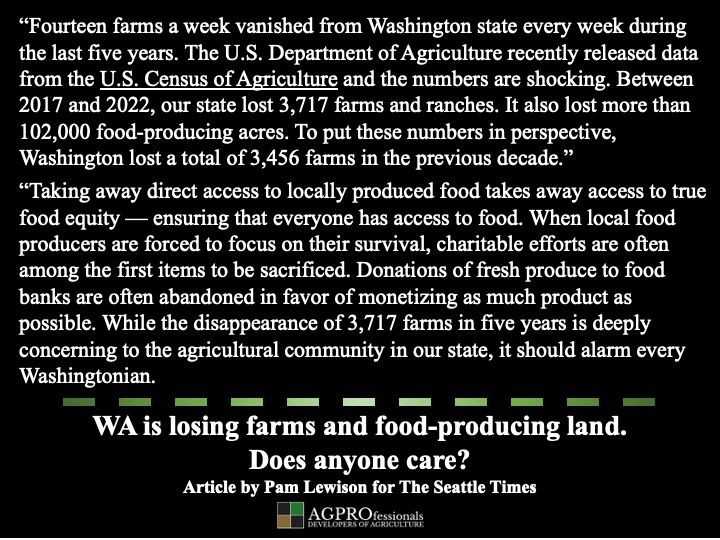 WA is Losing Farms and Food-Producing Land. Does Anyone Care?