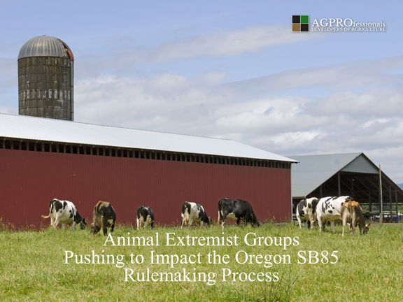 Oregon SB85 Rulemaking - Animal Rights Groups
