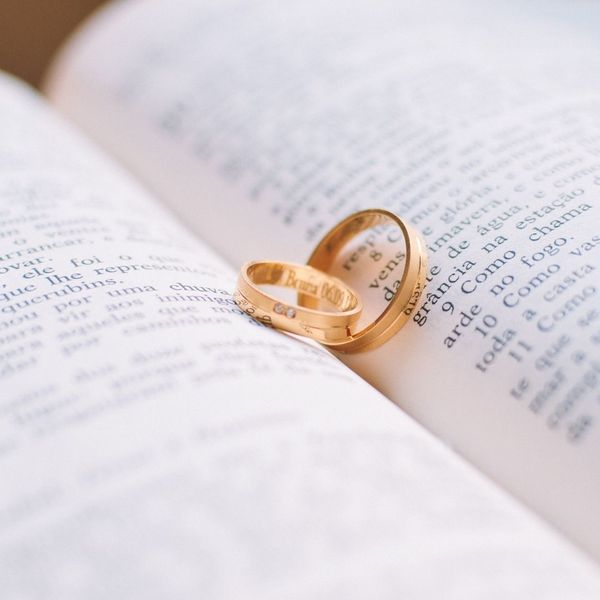 rings on a religious text 