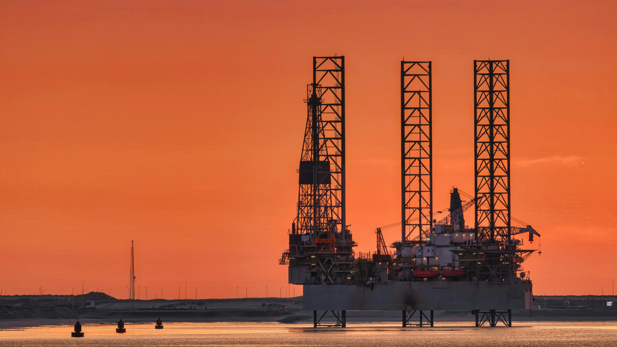 oil and gas sunset