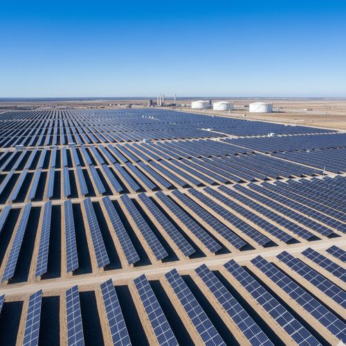 Aerial view of a vast industrial solar farm with a clear blue sky solarfarm.jpg