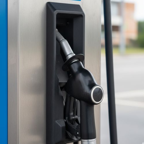 A close-up of a secure fuel pump with digital display. gaspump.jpg