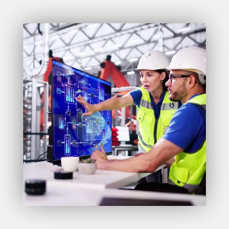 technicians looking at data through their SCADA system technicians looking at data through their SCADA system