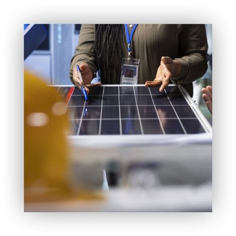technician demonstrating solar panel technology technician demonstrating solar panel technology
