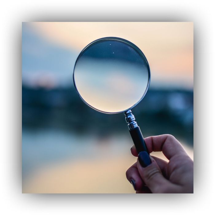 Holding up a magnifying glass